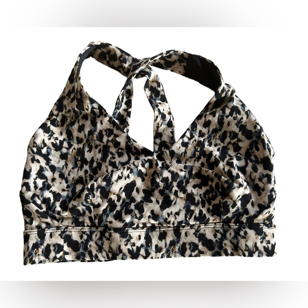 CORE 10 wire free yoga sportsbra workout bra animal print cross back size small